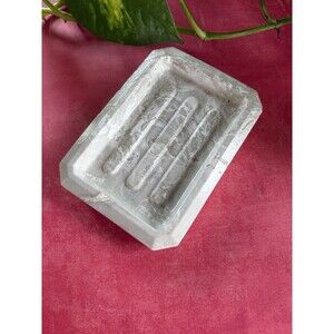 Handmade Soap Dish Cement Soap Holder Rectangular Bathroom Kitchen Marbled
